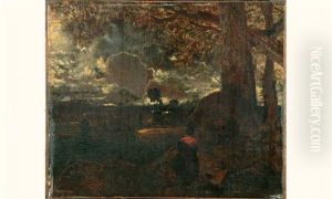 Effet De Nuages A Contre-jour by Theodore Rousseau