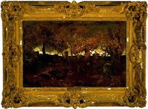 A Horseman At The Brow Of A Hill, Evening by Theodore Rousseau