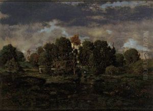 Une Chaumiere Dans Le Berry by Theodore Rousseau