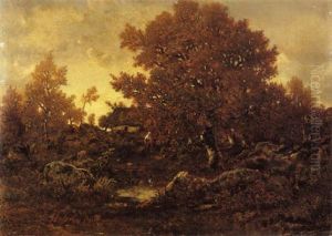 Mare Dans La Foret De Fontainbleau by Theodore Rousseau