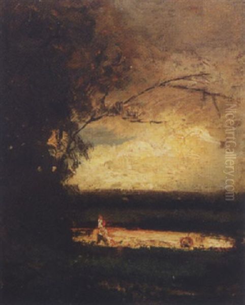 Teichlandschaft Mit Figurenstaffage - view 1