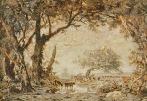 Sortie De La Foret De Fontainebleau by Theodore Rousseau