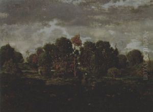 Une Chaumiere Dans La Berry by Theodore Rousseau