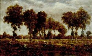 Paysanne Au Bord De La Mare by Theodore Rousseau