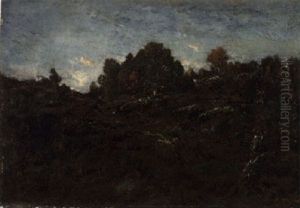 Sentier Du Jean-de-paris, Crepuscule (platiere En Foret De Fontainebleau) by Theodore Rousseau