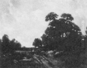 Figure In A Barbizon Landscape by Theodore Rousseau