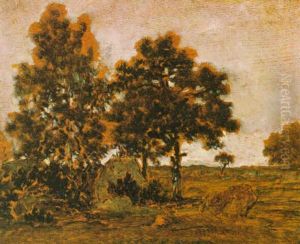Arbres Et Rochers Sur La Plaine De Barbizon by Theodore Rousseau
