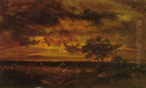 Paysage, Crepuscule by Theodore Rousseau