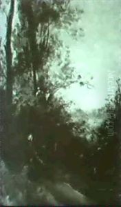 Waldlandschaft. by Theodore Rousseau