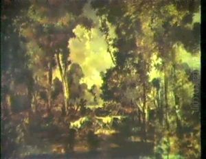 Kuhherde Amweiher Im Wald Von Fontainebleau Im Warmen, Gedampften, Herbstlichen Nachmittagslicht by Theodore Rousseau
