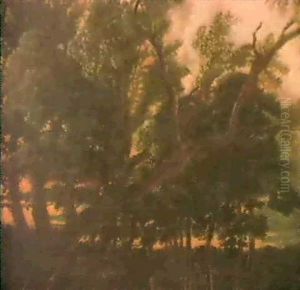 Setting Sun, Baribizon Forest by Theodore Rousseau