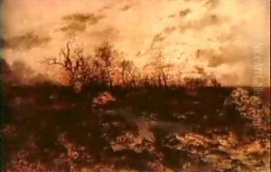 Riviere En Berry, Hiver by Theodore Rousseau