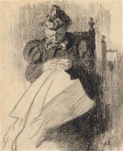 Madame Vuillard Cousant by Ker Xavier Roussel