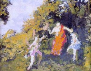 Trois Personnages Dans Les Champs