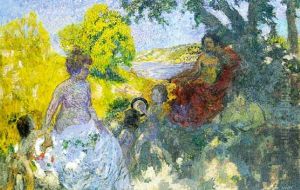 Femmes Et Enfants Au Bord De La Mer by Ker Xavier Roussel