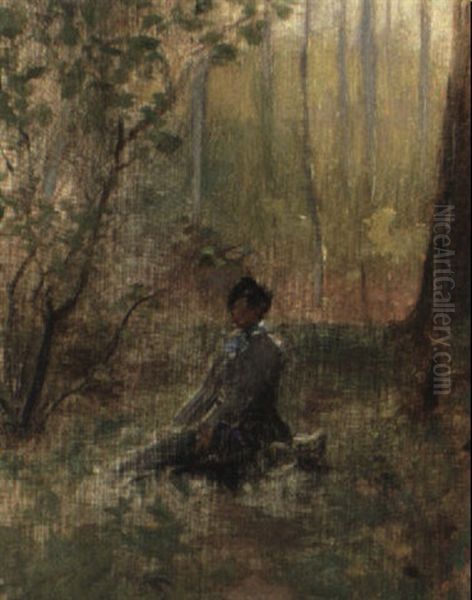 Frau Im Fruhlingswald - view 1