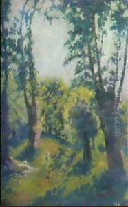 Idyllische Waldlandschaft Mit Faun Und Nymphe by Ker Xavier Roussel