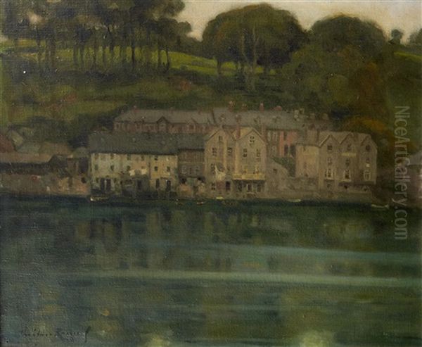 Harbour Scene With Terraced Houses; Seascape (2 Works) - view 1
