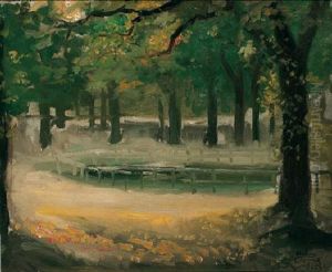 Pond In Hyde Park, London by Theodore Casimir Roussel