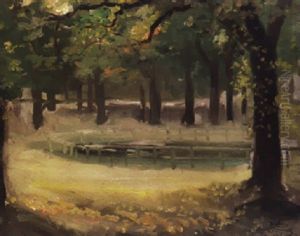 Pond In Hyde Park by Theodore Casimir Roussel