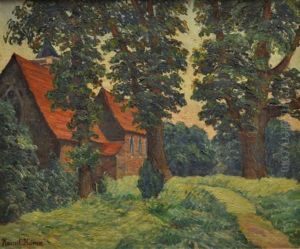 Eglise Dans La Campagne by  Roussel-Masure