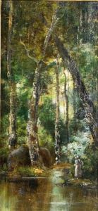 Waldlandschaft Mit Bachlauf Im Sommer (+ Waldlandschaft Mit Bachlauf Im Winter; Pair) Waldlandschaft Mit Bachlauf Im Sommer (+ Waldlandschaft Mit Bachlauf Im Winter; Pair)