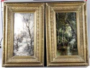 Waldlandschaft Mit Bachlauf Im Sommer (+ Waldlandschaft Mit Bachlauf Im Winter; Pair) Waldlandschaft Mit Bachlauf Im Sommer (+ Waldlandschaft Mit Bachlauf Im Winter; Pair)