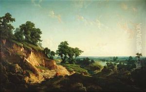 Blick In Eine Weite Landschaft Mit Flusauen (oberrhein?) Blick In Eine Weite Landschaft Mit Flusauen (oberrhein?)