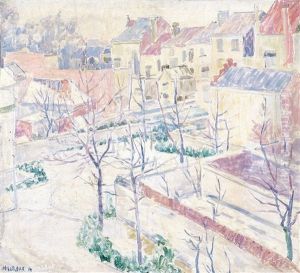 Jardins En Ville Sous La Neige by Henri Le Roux