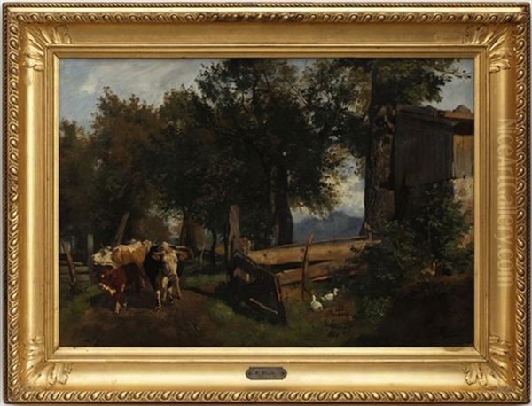 Vaches Dans Une Coeur De Ferme - view 1