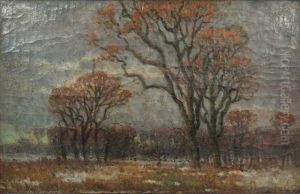 Landscape With Trees by Istvan Stefan Bosznay /