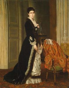 Portrait Of M. Me Aubry-vites by Louis Francois Prosper Roux