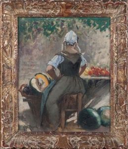 La Marchande De Fruits Et Legumes by Antonin Marius Auguste Roux-Renard