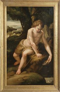 Der Heilige Johannes Der Taufer In Der Landschaft by Pedro Roviale