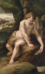 Der Heilige Johannes Der Taufer In Der Landschaft by Pedro Roviale