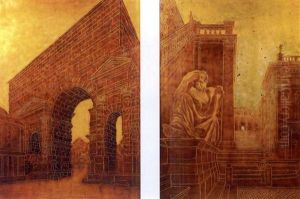 Temple Et Jupiter (on 2 Panels) by Serge Rovinsky