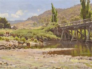 Cattle Drinking by William Nicholas Rowell