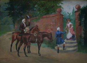 Gallant Suitors (+ Elegant Riders; Pair) by George Derville Rowlandson