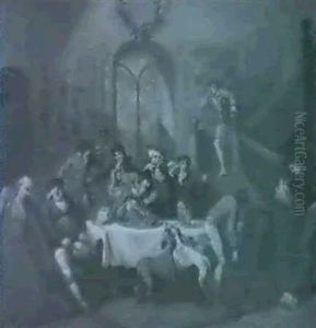 The Hunt Breakfast by Thomas Rowlandson