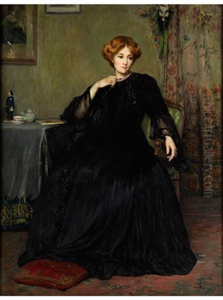 Dame In Schwarzem Kleid - view 1