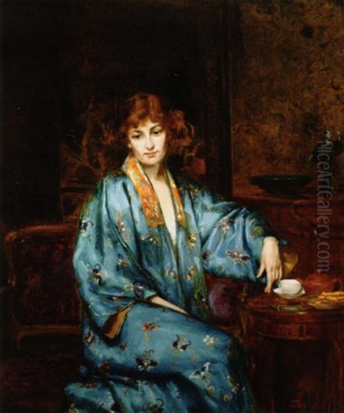 Lady In Blue Gown - view 1