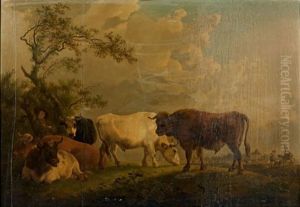 Troupeau De Vaches by Jean-Baptiste De Roy