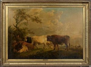 Troupeau De Vaches by Jean-Baptiste De Roy