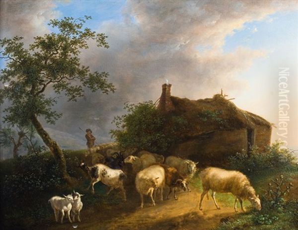 Berger Et Son Troupeau De Moutons - view 1