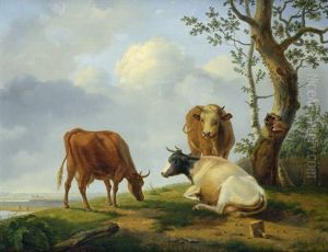 Polderlandschaft Mit Weidenden Kuhen by Jean-Baptiste De Roy