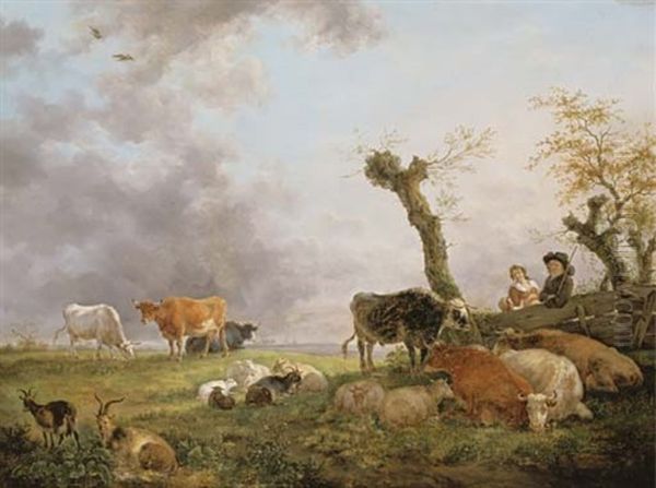 Landscape With Sheep, Cows, And Herdsmen - view 1