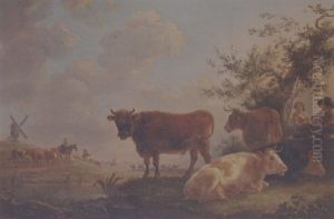 Cattle And Drovers In An Extensive Landscape