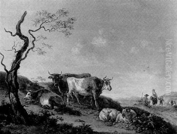 Landschaft Mit Lagerndem Vieh Und Hirtenfamilie - view 1