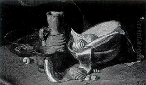 Nature Morte Aux Coquillages Et Au Ruban - view 1