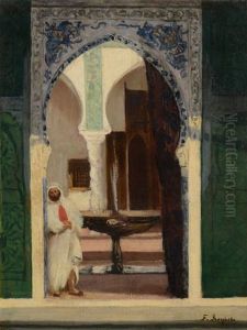 Alger, Oriental Devant Une Casbah by Ferdinand Victor Leon Roybet